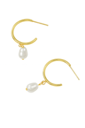OCEAN LUNA PEARL EARRINGS - GOLD
